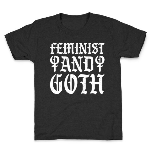 Feminist And Goth White Print Kids T-Shirt