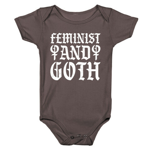 Feminist And Goth White Print Baby One-Piece