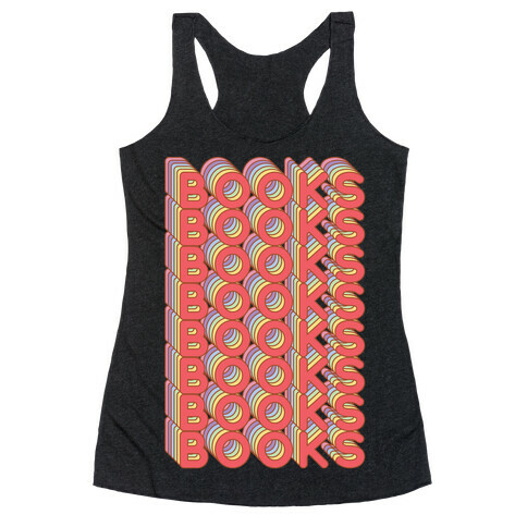 Books Retro Rainbow  Racerback Tank Top