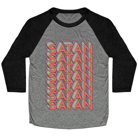 Satan Retro Rainbow Baseball Tee