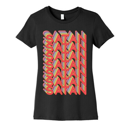 Satan Retro Rainbow Womens T-Shirt