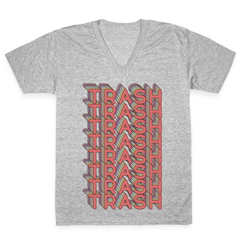 Trash Retro Rainbow V-Neck Tee Shirt