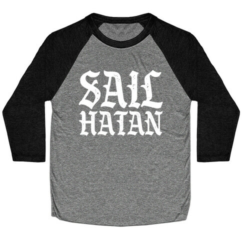 Sail Hatan Parody White Print Baseball Tee