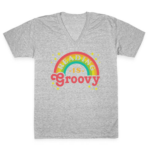 Reading is Groovy V-Neck Tee Shirt