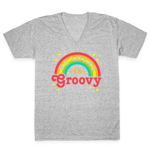 Reading is Groovy V-Neck Tee Shirt