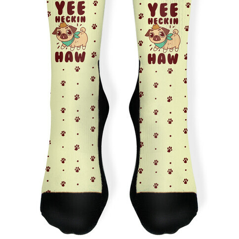 Yee Heckin Haw Pug Sock