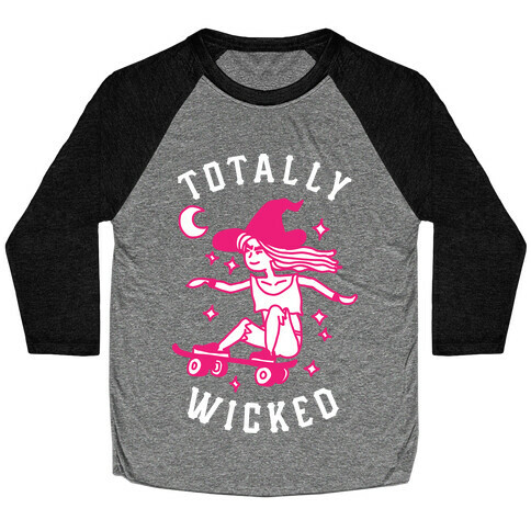 Totally Wicked Sk8r Witch Baseball Tee