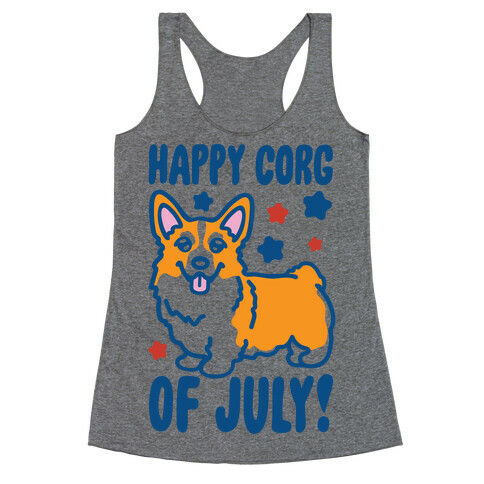 Happy Corg Of July Parody Racerback Tank Top