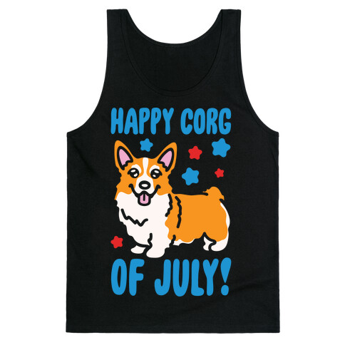 Happy Corg Of July Parody White Print Tank Top
