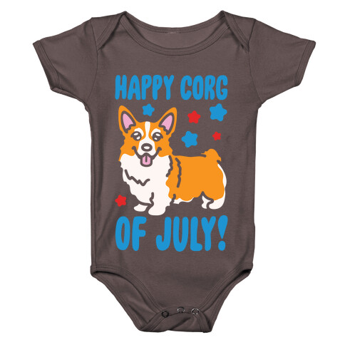 Happy Corg Of July Parody White Print Baby One-Piece
