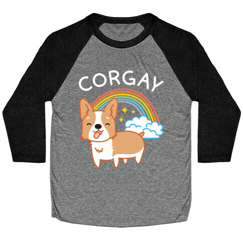 Corgay Gay Corgi  Baseball Tee