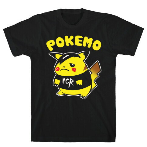 Pokemo Parody White Print T-Shirt