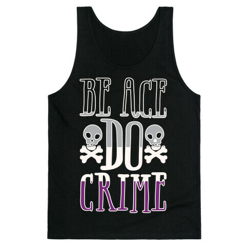 Be Ace Do Crime White Print Tank Top