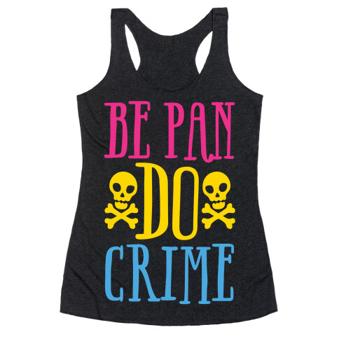 Be Pan Do Crime White Print Racerback Tank Top