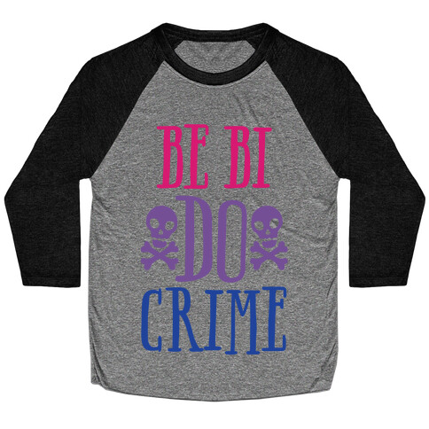 Be Bi Do Crime White Print Baseball Tee