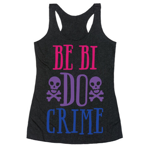 Be Bi Do Crime White Print Racerback Tank Top