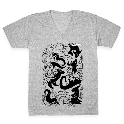 Succulent Dragons V-Neck Tee Shirt