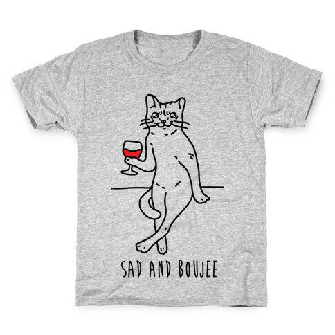 Sad and Boujee Crying Cat Kids T-Shirt