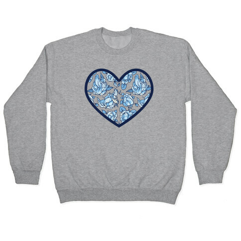 Floral Penis Pattern Heart Pullover