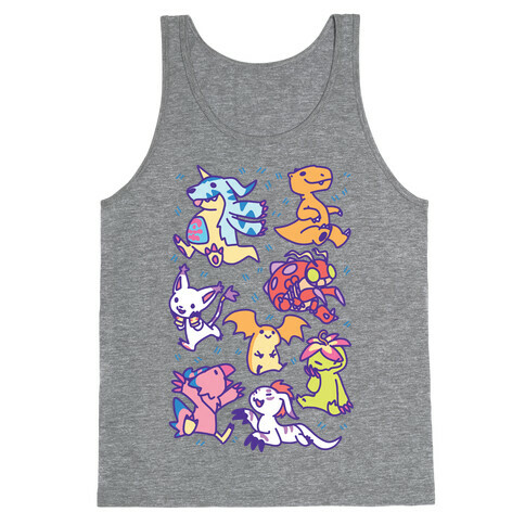 Digital Monsters Pattern Tank Top