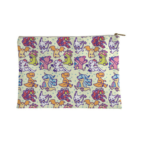 Digital Monsters Pattern Accessory Bag