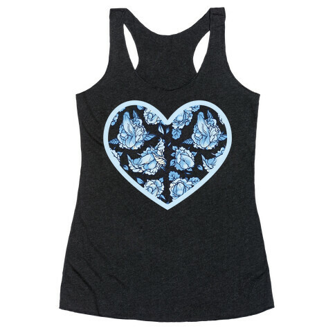 Floral Penis Pattern Heart Racerback Tank Top