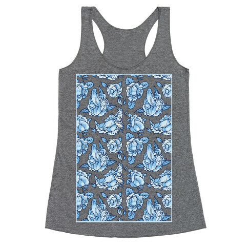 Floral Penis Pattern Racerback Tank Top