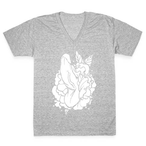 Floral Penis V-Neck Tee Shirt