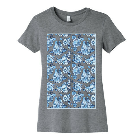 Floral Penis Pattern Womens T-Shirt