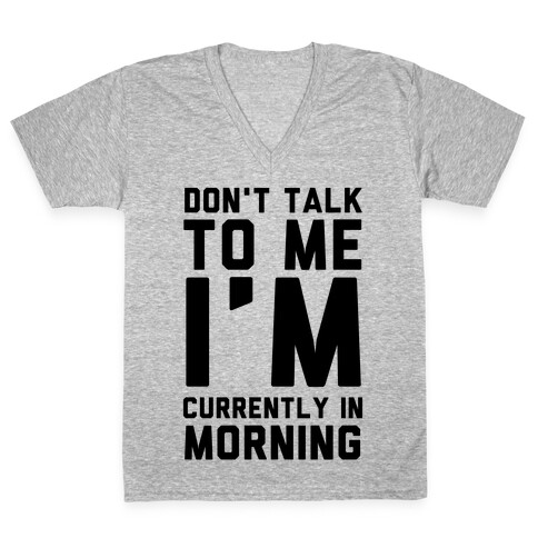 Don't Talk to Me, I'm Currently in Morning V-Neck Tee Shirt