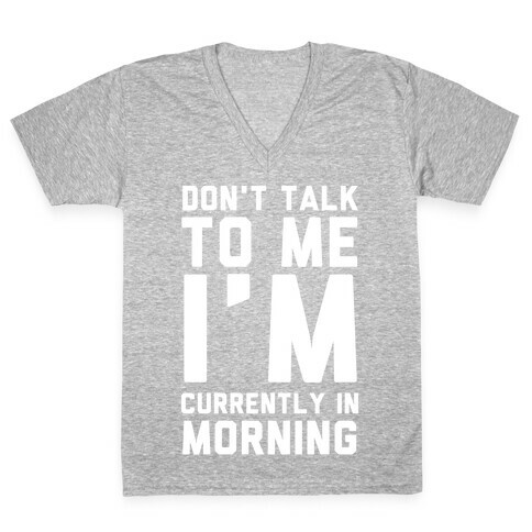 Don't Talk to Me, I'm Currently in Morning V-Neck Tee Shirt