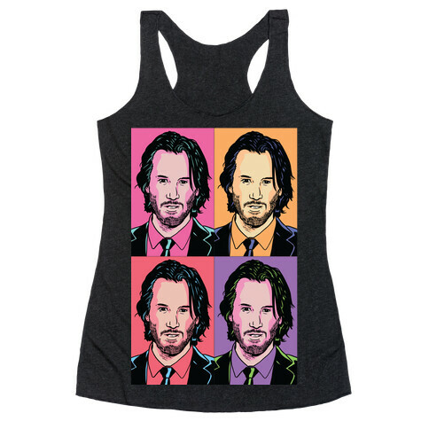 Keanu Pop Art Portrait Racerback Tank Top