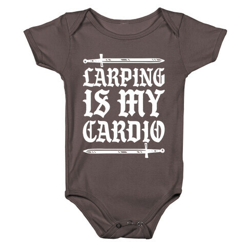 Larping Is My Cardio White Print Baby One-Piece