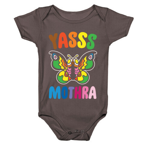 Yasss Mothra Yasss Mama Pride Parody White Print Baby One-Piece