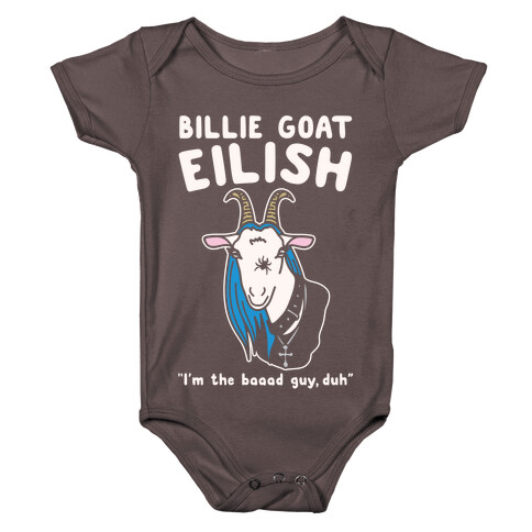 Billie Goat Eilish Parody White Print Baby One-Piece