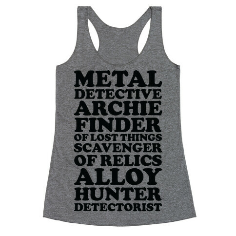 Metal Detective Archie Finder Of Lost Things Racerback Tank Top