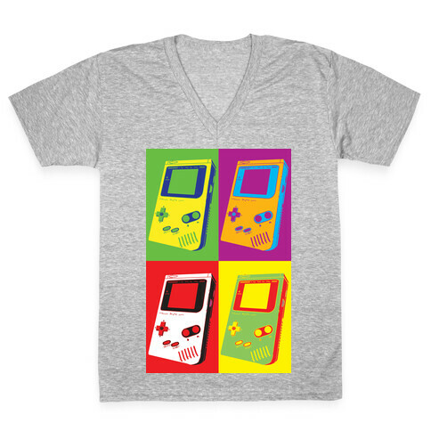 Gameboy Pop Art Pattern V-Neck Tee Shirt