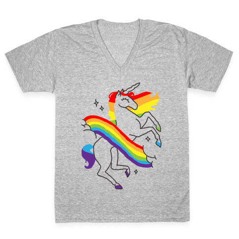 Unicorn Pride  V-Neck Tee Shirt