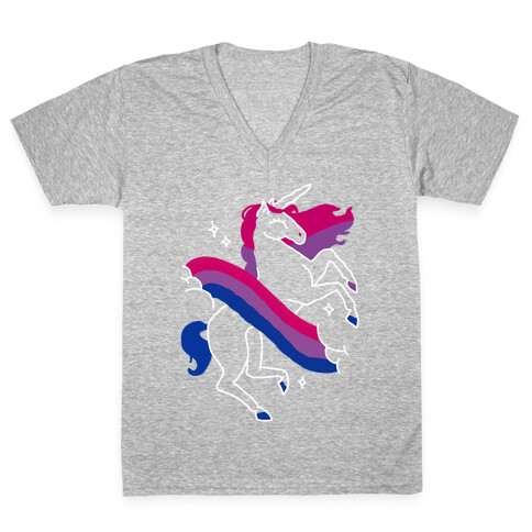 Unicorn Bi Pride  V-Neck Tee Shirt