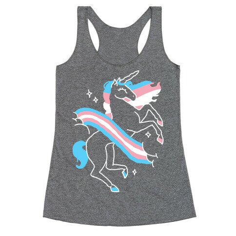 Unicorn Trans Pride  Racerback Tank Top