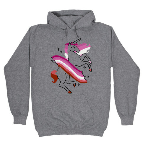 Unicorn Lesbian Pride  Hooded Sweatshirt