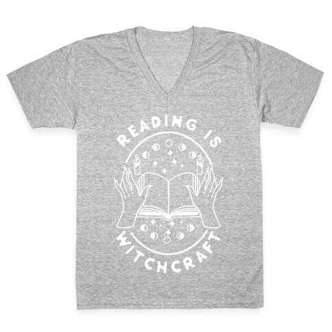 Reading is Witchcraft V-Neck Tee Shirt