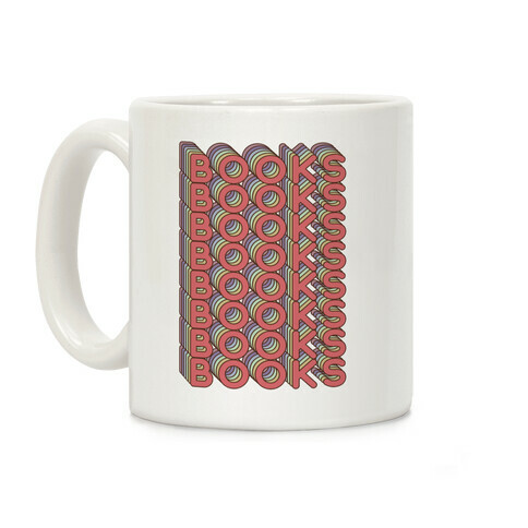 Books Retro Rainbow  Coffee Mug