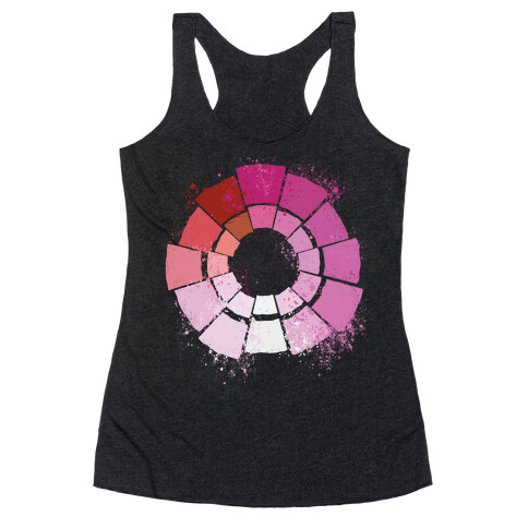 Lesbian Pride Color Wheel Racerback Tank Top