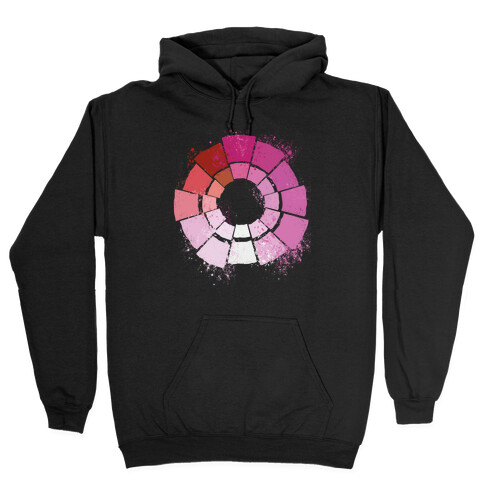 Lesbian Pride Color Wheel Hooded Sweatshirt