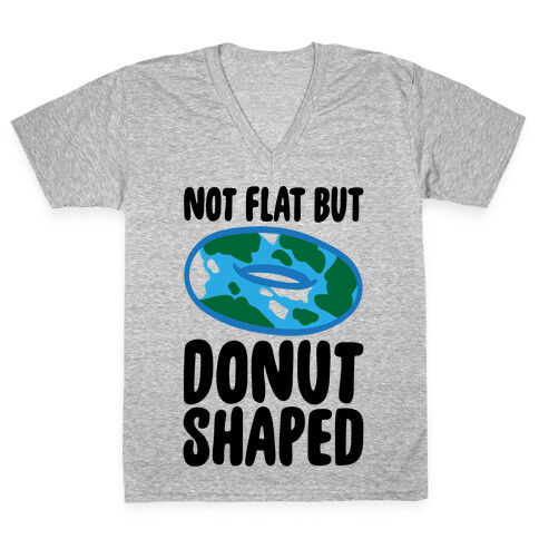 Donut Shaped Earth Parody V-Neck Tee Shirt