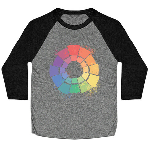 Gay Pride Color Wheel Baseball Tee