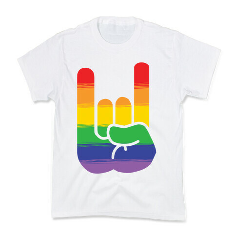 Rock On Gay Pride Kids T-Shirt