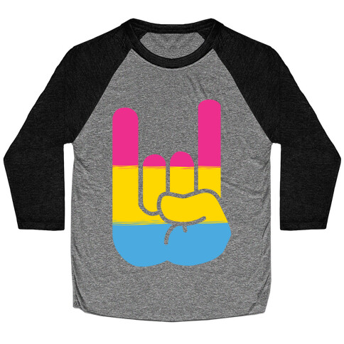 Rock On Pan Pride Baseball Tee