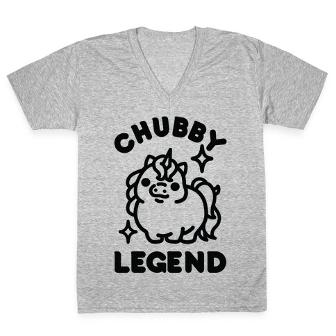 Chubby Legend Unicorn V-Neck Tee Shirt